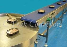 conveyors handling raw food 